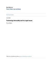 Technology Immorality and Its Legal Issues