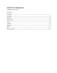 ACRP 03-31 Bibliography Last Update: June 15, 2016