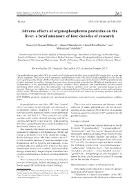 Adverse Effects of Organophosphorus Pesticides on the Liver: a Brief Summary of Four Decades of Research