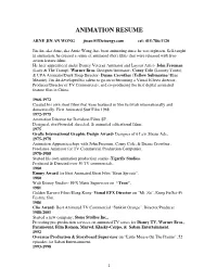 Animation Resume