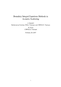 Boundary Integral Equations Methods in Acoustic Scattering