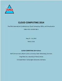 CLOUD COMPUTING 2014 Proceedings