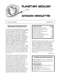 Message from the Division Chair TABLE of CONTENTS PAGE Michael S