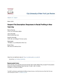 Responses to Racial Profiling in New York City