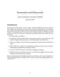 Symmetries and Polynomials