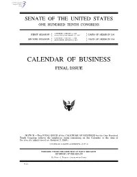 Calendar of Business Final Issue