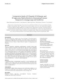 Comparative Study of IV Esmolol, IV Diltiazem, and IV Lignocaine Hydrochloride in Attenuating Pressure Response to Laryngoscopy and Intubation