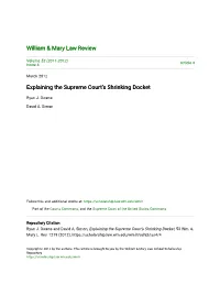Explaining the Supreme Court's Shrinking Docket