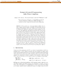 Feature-Oriented Programming with Object Algebras