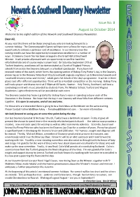 Issue No. 8 August to October 2014 Welcome to the Eighth Edition of the Newark and Southwell Deanery Newsletter