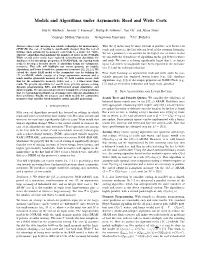 Models and Algorithms Under Asymmetric Read and Write Costs