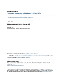 Notes on Aristotle De Anima 3.5