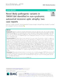 Novel Likely Pathogenic Variants in TMEM126A Identified in Non