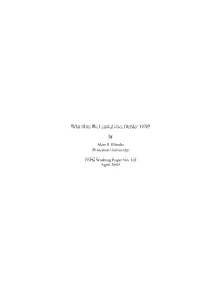 What Have We Learned Since October 1979? by Alan S. Blinder Princeton