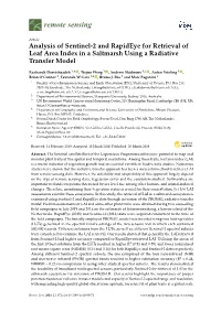 Analysis of Sentinel-2 and Rapideye for Retrieval of Leaf Area Index in a Saltmarsh Using a Radiative Transfer Model