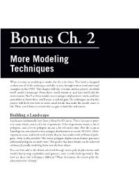 Bonus Ch. 2 More Modeling Techniques