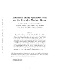 Equivalent Binary Quadratic Form and the Extended Modular Group