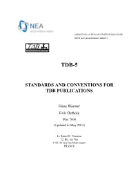 Standards and Conventions for Tdb Publications