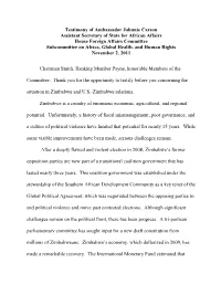 Testimony of Ambassador Johnnie Carson Assistant Secretary of State