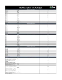 2017 MSA National Colours Log (LIST)
