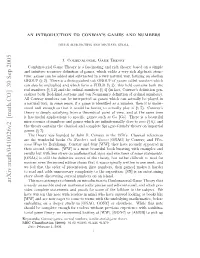 An Introduction to Conway's Games and Numbers
