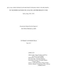 Eight Poems in One Movement for Solo Voice and Orchestra by Ned