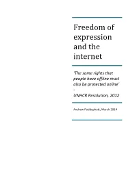 Freedom of Expression and the Internet