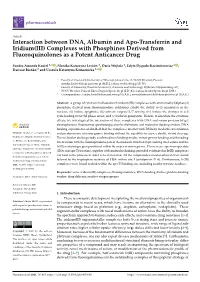 Interaction Between DNA, Albumin and Apo-Transferrin and Iridium(III) Complexes with Phosphines Derived from Fluoroquinolones As a Potent Anticancer Drug