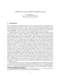 Litbank: Born-Literary Natural Language Processing 1 Introduction