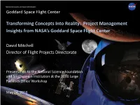 Project Management Insights from NASA’S Goddard Space Flight Center