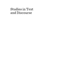 Studies in Text and Discourse