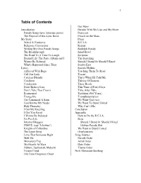 Table of Contents Our Mass Introduction Partake with My Lips and My Heart Parody Songs Have Immense Power
