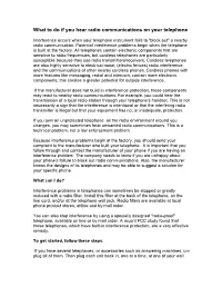 What to Do If You Hear Radio Communications on Your Telephone