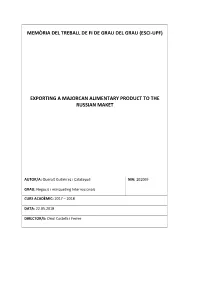 Exporting a Majorcan Alimentary Product to the Russian Maket