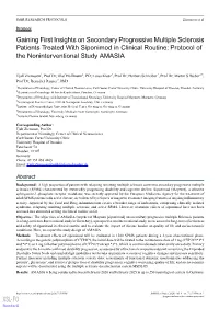 Gaining First Insights on Secondary Progressive Multiple Sclerosis Patients Treated with Siponimod in Clinical Routine: Protocol of the Noninterventional Study AMASIA