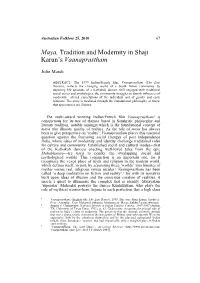 Maya, Tradition and Modernity in Shaji Karun's Vaanaprastham