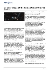 Monster Image of the Fornax Galaxy Cluster 25 October 2017