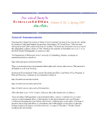 Volume 8, No. 1, Spring 1997 General Announcements
