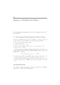 A Summary of Dirichlet Form Theory