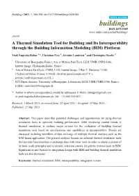 A Thermal Simulation Tool for Building and Its Interoperability Through the Building Information Modeling (BIM) Platform