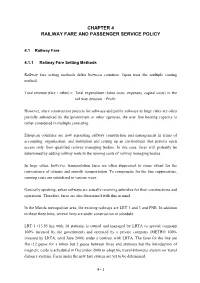 Chapter 4 Railway Fare and Passenger Service Policy