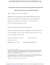 Genetically Lowered Microsomal Epoxide Hydrolase Activity And