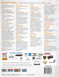 Special Thanks...Revell Inc Thanks the Following Licensors For