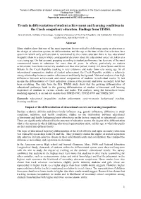 Trends in Differentiation of Student Achievement and Learning Conditions in the Czech Compulsory Education