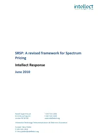 A Revised Framework for Spectrum Pricing Intellect Response June 2010