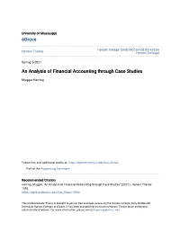 An Analysis of Financial Accounting Through Case Studies