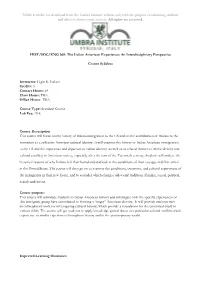 Course Syllabus