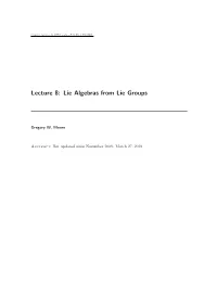 Lie Algebras from Lie Groups