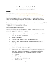 List of Photographs and Captions in Album I