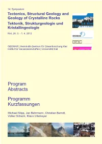 Program Abstracts Programm Kurzfassungen